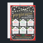 Progressive Neighborhood Holiday Party Invitation<br><div class="desc">Progressive Neighborhood Holiday Party Invitation

Festive and Fun Progressive Holiday Party invitation with a faux chalkboard look,  festive holiday graphics and trendy lights graphics!

DETAILS:
* Invite is formatted as 5" x 7" file</div>