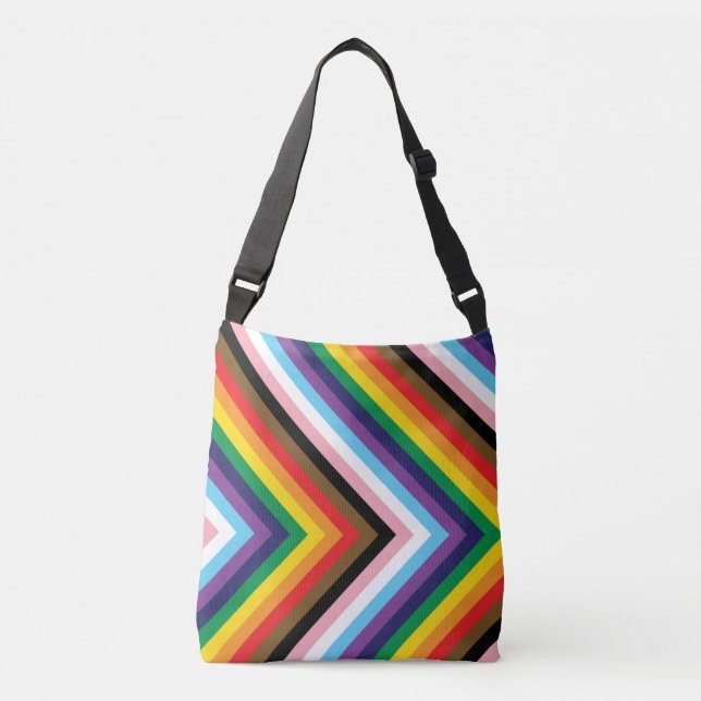Progressive Pride Rainbow LGBTQ+ Crossbody Bag (Front)