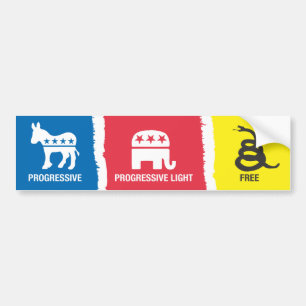 Progressive, Progressive-Light, Free Bumper Sticker