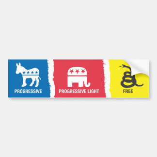 Progressive, Progressive-Light, Free Bumper Sticker