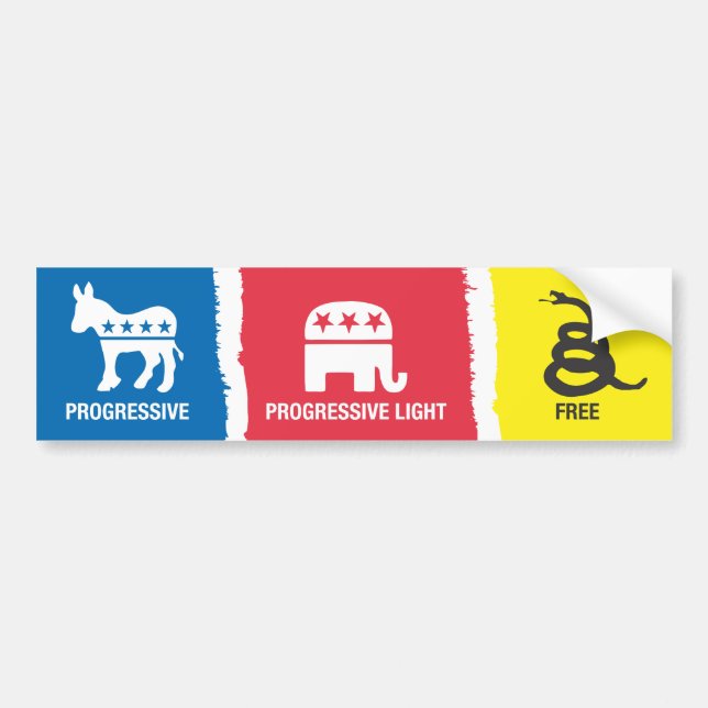 Progressive, Progressive-Light, Free Bumper Sticker (Front)