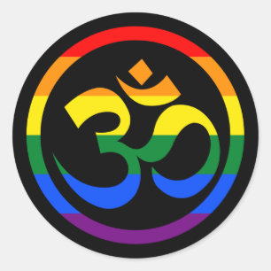 Progressive Rainbow LGBTQ Goa Community Symbol Classic Round Sticker