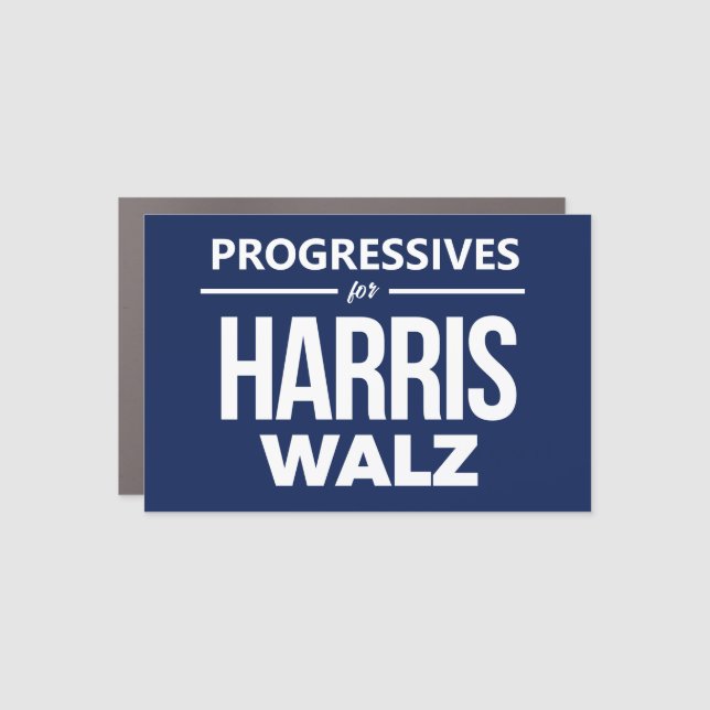 Progressives for Harris Walz Car Magnet (Front)
