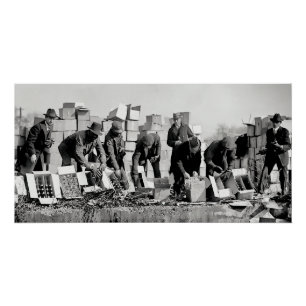 Prohibition Agents Destroying Illegal Liquor 1923 Poster