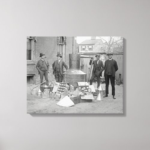 Prohibition Agents with Moonshine Still 1922 Canvas Print