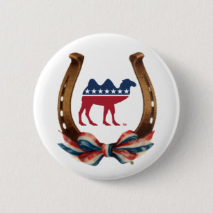 Prohibition Party Good Luck Horseshoe Button