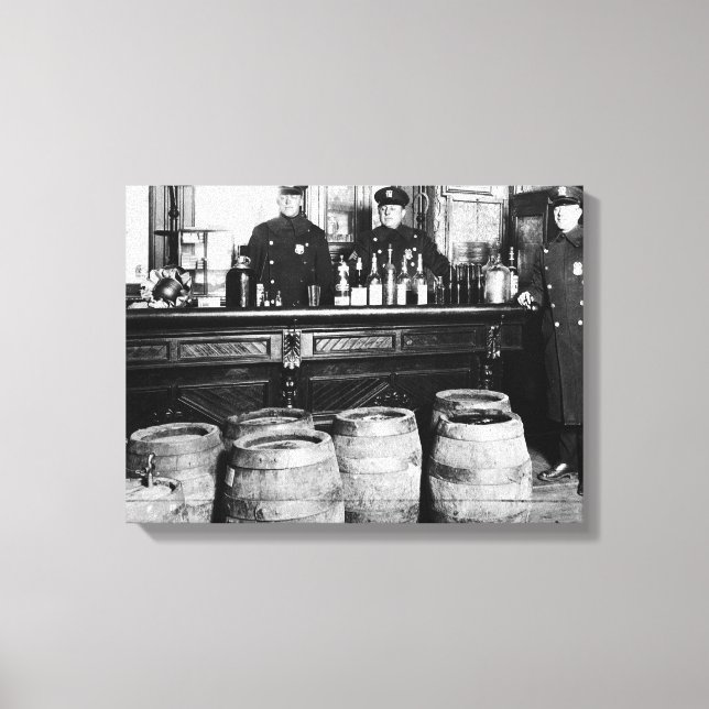 Prohibition - Speakeasy Police Raid Bootlegger - M Canvas Print (Front)