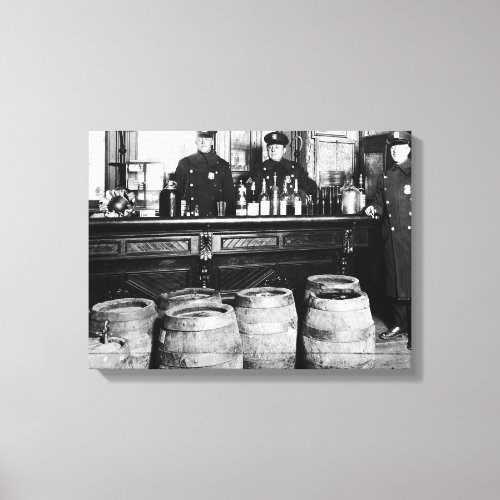 Prohibition _ Speakeasy Police Raid Bootlegger _ M Canvas Print