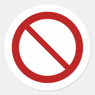 ProhibitionSign2_Vector_Clipart prohibition not Classic Round Sticker