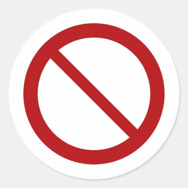 ProhibitionSign2_Vector_Clipart prohibition not Classic Round Sticker (Front)