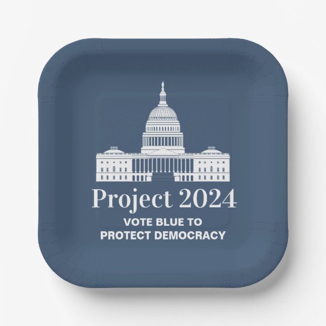 Project 2024 Vote for Democracy Paper Plates (Front)