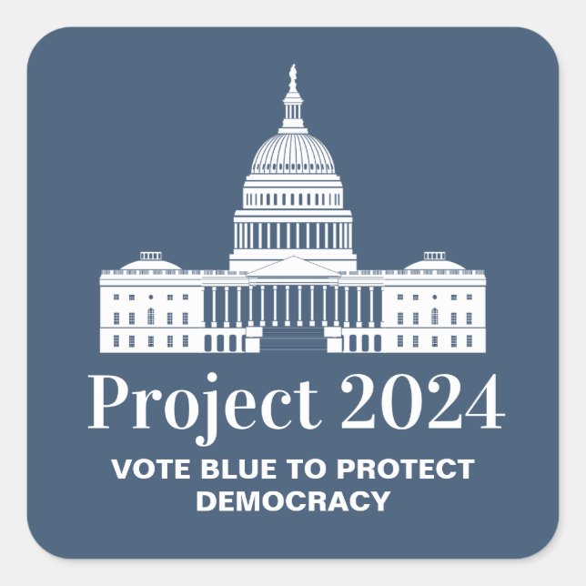 Project 2024 Vote for Democracy Square Sticker (Front)