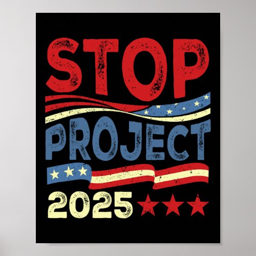 Project 2025 Anti Trump Usa Flag Political Women M Poster