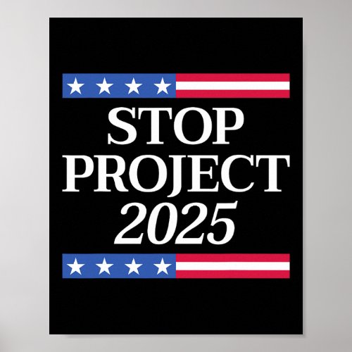 Project 2025 Anti Trump Usa Flag Political Women M Poster