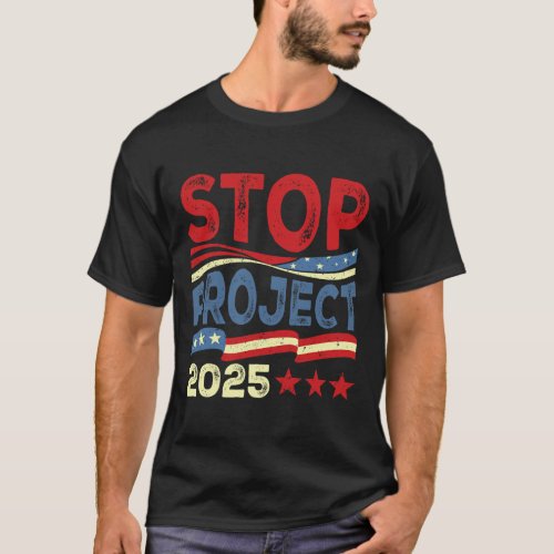 Project 2025 Anti Trump Usa Flag Political Women M T_Shirt