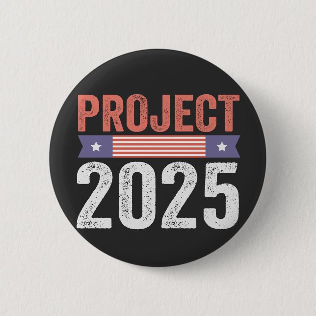 Project 2025 Trump American Patroitic T-Shirt Button (Front)