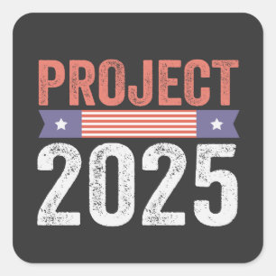Project 2025 Trump American Patroitic T-Shirt Square Sticker