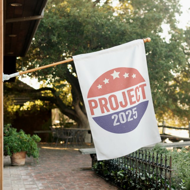 Project 2025 Trump American Patroitic USA House Flag (In SItu)