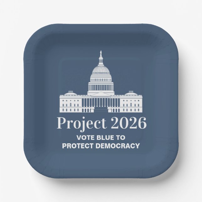 Project 2026 Vote for Democracy Paper Plates (Front)
