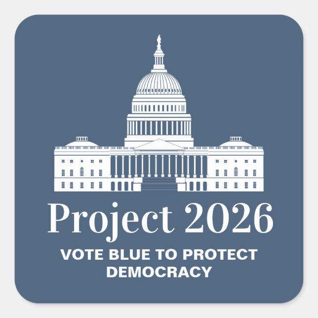Project 2026 Vote for Democracy Square Sticker (Front)