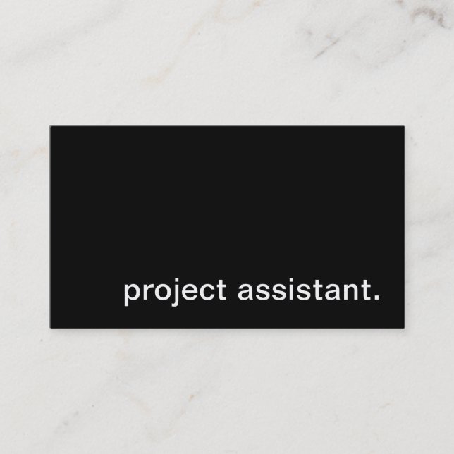 project assistant. business card (Front)