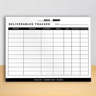 Project Deliverables Tracker Dry Erase Board