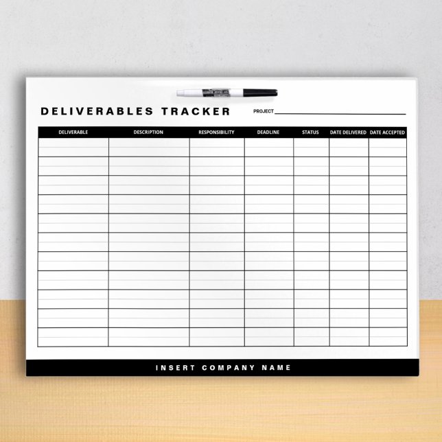 Project Deliverables Tracker Dry Erase Board (Creator Uploaded)