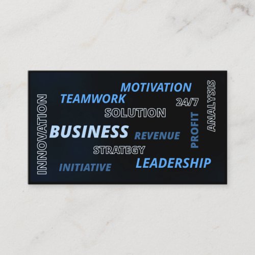 Project management business solutions expert terms business card