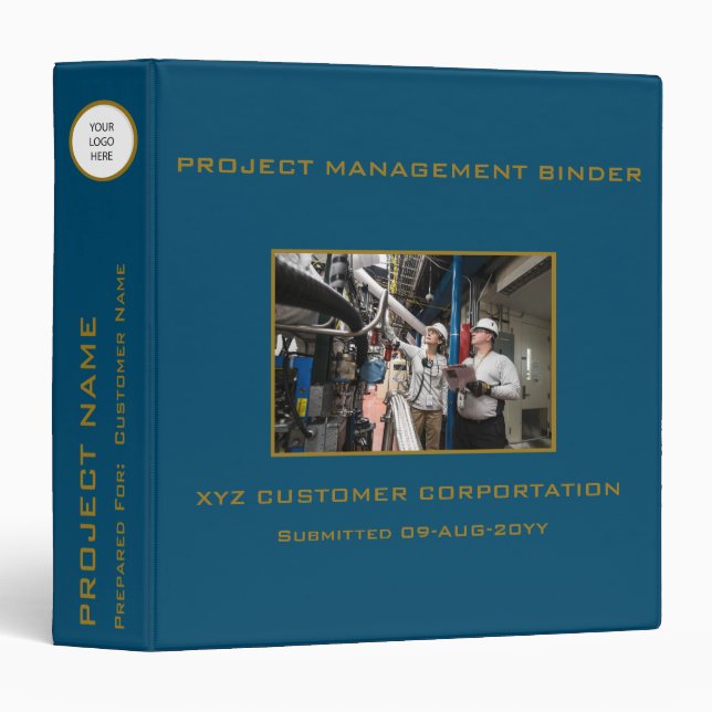 Project Management Planning - Black | Blue 3 Ring Binder (Front/Spine)