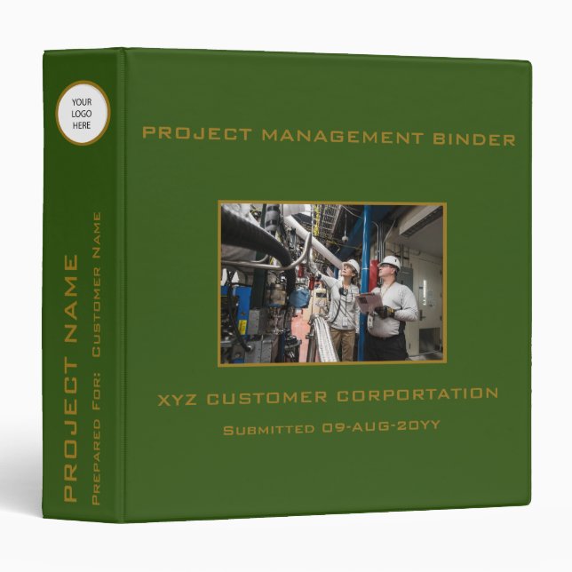 Project Management Planning - Black | Blue 3 Ring  Binder (Front/Spine)