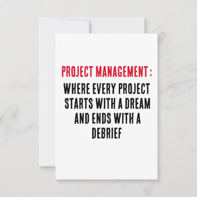 Project Management Where every project starts with Thank You Card (Front)
