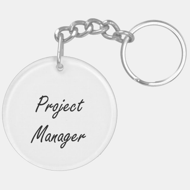 Project Manager Artistic Job Design Keychain (Back Left)