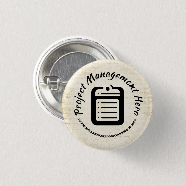 Project manager employee recognition award button (Front & Back)