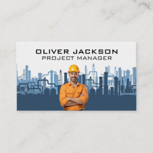Project Manager   Industrial Refinery Background Business Card
