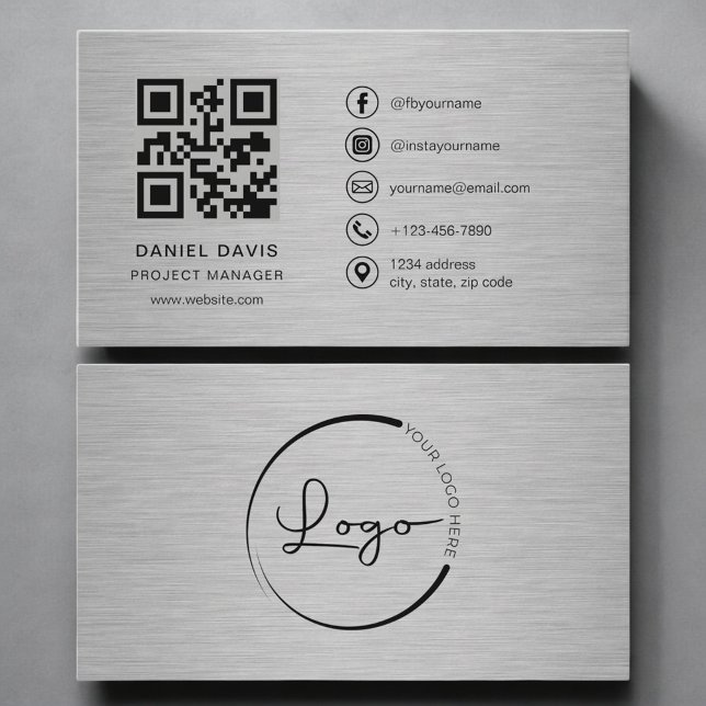Project Manager Metal QR Code Business Card (Creator Uploaded)