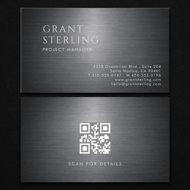 Project Manager Metallic QR Code Business Card (Creator Uploaded)