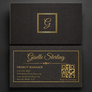 Project Manager Monogrammed QR Code Business Card