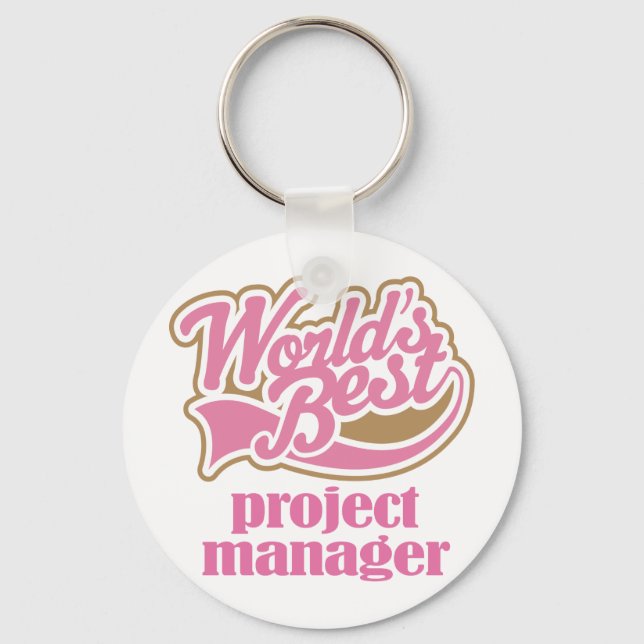 Project Manager Pink Gift Keychain (Front)
