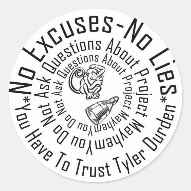 Project Mayhem Classic Round Sticker (Front)