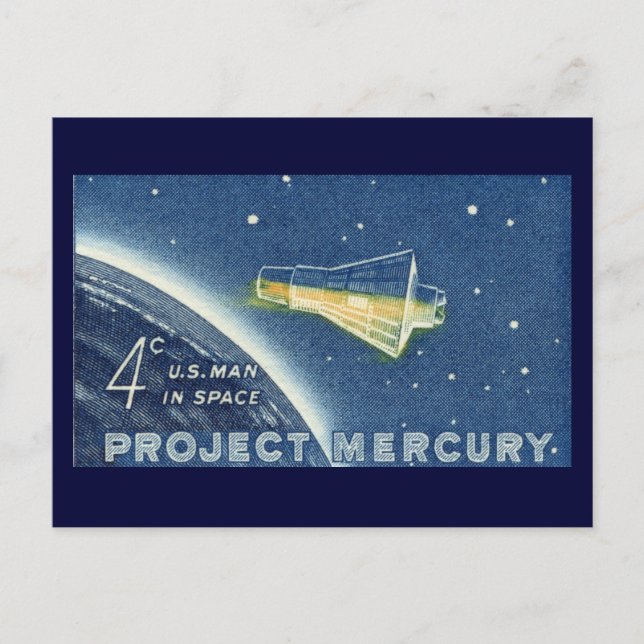 Project Mercury, U.S. Man in Space Postcard (Front)