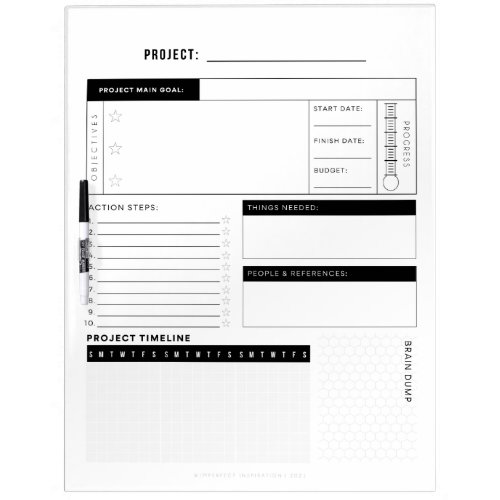 Project Planner Dry Erase _ 18x22 Dry Erase Board