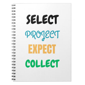 Project Select Expect Collect  Spiral Notebook 