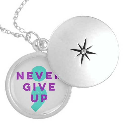 Project Semicolon Never Give Up Suicide Prevention Locket Necklace