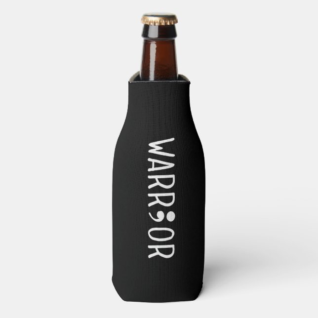 Project Semicolon Warrior Bottle Cooler (Bottle Front)