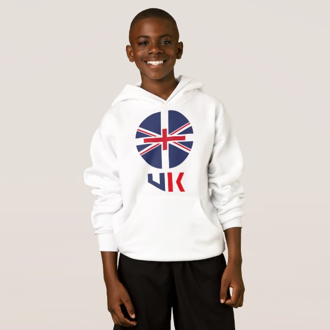 PROJECTED FLAG UK / ENGLAND BY MASANSER HOODIE (Front Full)