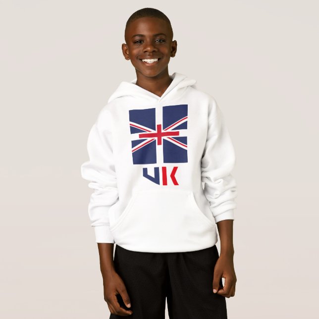 PROJECTED FLAG UK / ENGLAND BY MASANSER HOODIE (Front Full)