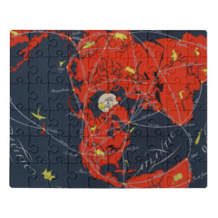 Projected Global Air Routes World Jigsaw Puzzle