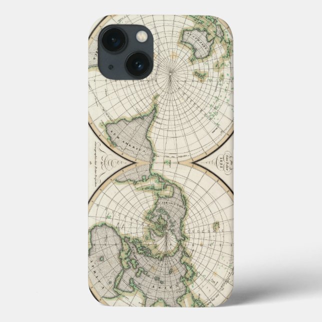 projection showing magnetic declination Case-Mate iPhone case (Back)