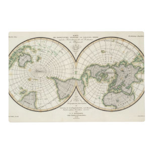 projection showing magnetic declination placemat