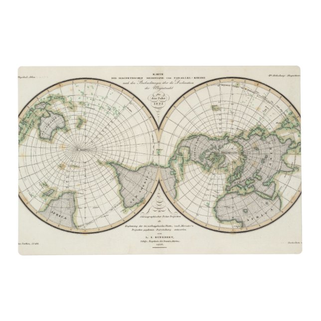 projection showing magnetic declination placemat (Front)